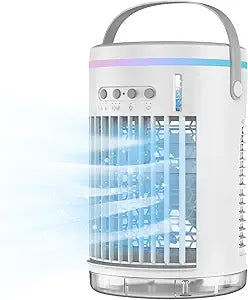 Portable Air Conditioners,4-in-1 Portable Fan∩╝1400ml Mini Air Conditioner Air Cooler Fan with 3 Speeds & 1-4H Timer, Cooling Fans That Blow Cold Air for Bedroom Room Office Desk