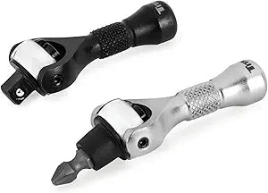 Titan 11332 2-Piece 1/4-Inch Drive x 2-1/4-Inch 90-Tooth Swivel Head Nano Ratchet and Ratcheting Bit Driver Set