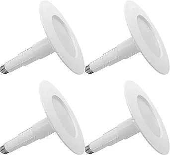 Soliseed 4 Pack 5/6 Inch LED Can Lights Length Adjustable Recessed Lights,Retrofit Downlight ETL Damp Rated,12W=60W,3000K Warm White,800LM, Dimmable recessed Lighting,Bevel Trim,Easy Install