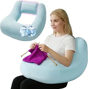 Crocheting Pillow for Lap with Detachable Back Support | U-Shaped Arm Rest For Crochet,Reading in Bed,Gaming on Sofa,Lap Pillow Fits All Adult Sizes, Relieves Back & Shoulder Pain