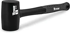 Titan 63108 8oz Rubber Mallet, Non-marking Double-faced Solid Head, 11.5" Shock Absorbing Fiberglass Handle with Textured Grip