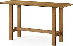 Maven Lane Hera Rustic Rectangular Accent Console Table for Small Spaces and Front Door Entrance Hallway in Weathered Natural Finish