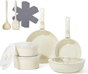 Pots and Pans Non Stick,16Pcs Ceramic Nonstick Cookware Sets, Induction Kitchen tagines Set with Removable Handle, Cooking Frying Pans & Saucepans(PFOA Free), Oven/Dishwasher/Fridge Safe, Space Saving
