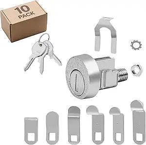 10 Pack Mailbox Lock for L-1172C, USPS Mail Box Latch Tool Box Lock, C9100 Letterbox Lock with 3 Keys and C7120 Cam Replacement Accessories, Nickel Finish