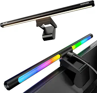 Quntis Monitor Light Bar 15.7 Inch, Eye Care Dual Light with 24 RGB Modes