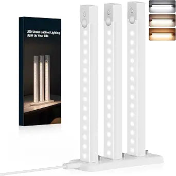 8 Inch Under Cabinet Lighting Rechargeable with Charge Station, 3Pack