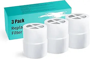 3-Pack Replacement Filter for JOLIE Shower Head, Compatible with JOLIE Shower Filter Cartridge, Reduces Chlorine, Heavy Metals & Impurities, Softens Skin & Hair