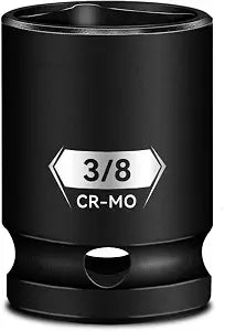 3/8-Inch Drive Female Pipe Plug Socket, Impact SAE (3/8 inch), Chamfered 4 Point Square Socket, Cr-Mo Steel