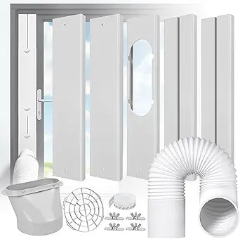 Portable Air Conditioner Window Kit - Adjustable Universal Window Seal AC Vent Kit with 5.9Γ Exhaust Hose for Sliding Vertical/Horizontal Windows (5 Panels)