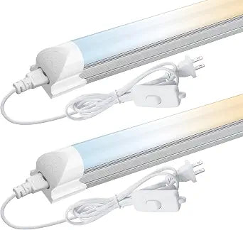 CNSUNWAY LED Shop Light 2FT, 20W 2400LM, 3 Color Changing 3500K/5000K/6500K