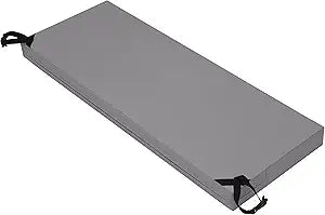 Easy-Going 59x18x3 inch Waterproof Outdoor Couch Bench Cushion Covers Only Replacement Non-Slip Patio Seat Cushion Slipcover with Zipper and Adjustable Straps Gray