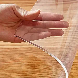 Round 18 inch Diameter Clear PVC Table Protector Plastic Table Cover Mat Pad Thicken Wipeable Vinyl cloth Furniture PVC Protective Desktop Liner Waterproof Dining Tabletop Protection Desk Top Pad