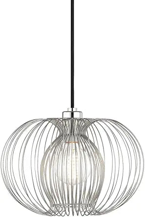 Mitzi H181701S-PN Jasmine - 1 Light Pendant 9.5 inches Tall and 12 inches Wide - Polished Nickel Finish