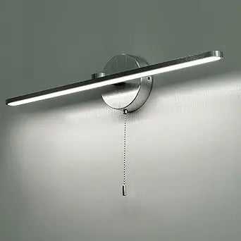 Vanity Light with On Off Switch,24 inch Brushed Aluminum LED Light Vanity Bar for Bathroom,Modern LED Wall Picture Lamps Sconces with Pull Chain Switch LED 3000-3500K (AM)