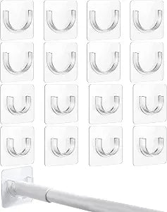 Sibba 16 PC Shower Rod Holder No Drill, Adhesive Shower Curtain Rod Holder
