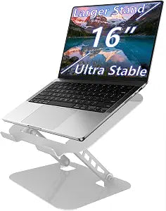 Adjustable Laptop Stand Computer Riser for Desk, Silver