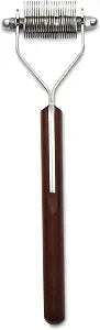 Mars Coat King Original Dematting Undercoat Grooming Rake Stripper Tool for Dogs and Cats, Stainless Steel with Wooden Handle, Made in Germany, 26-Blade