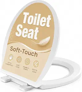 Round Toilet Seat 16.5", Soft-Touch Finish, Soft Close, Top & Bottom Mount