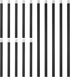 Matte Black M10 Threaded Rods Set, 5 PCS 30 cm Chandelier Extension Rods & 10 PCS 15 cm Lighting Fixture Downrods & Stems for Pendant Lights, Dining Rooms, and Living Spaces (Black)