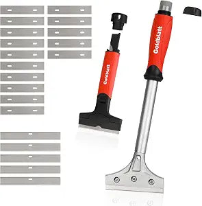 Goldblatt 2 Pieces Glass Scraper Set with 20pcs Blades, Razor Scraper Tools
