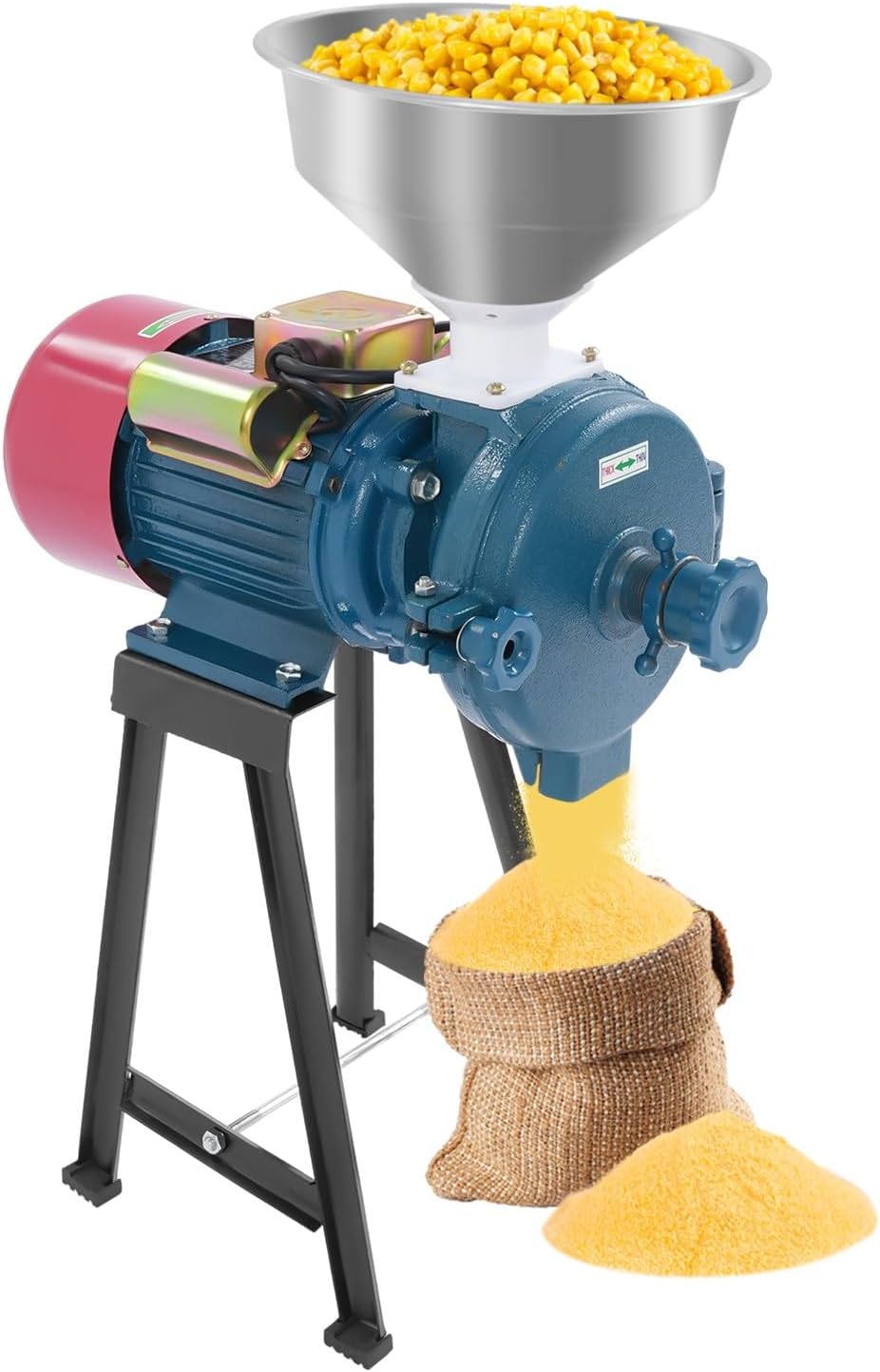 Electric Grain Mill Grinder, Corn Grinder 110V 2200W Commercial Grain Grinders Mill with Funnel Dry Feed Flour Grain Grinders Machine for Corn, Wheat, Rice, Cereals,molino eléctrico para moler maiz