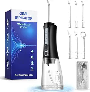 Water Flosser Cordless Teeth Pick Portable IPX7 Waterproof Black