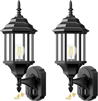 Redluck Motion Sensor Outdoor Lights, 2 Pack 16 inch Dusk to Dawn Outside Porch Lights, Waterproof Anti-Rust Aluminum Outdoor Wall Lights Exterior Lighting Fixtures for House, Garage, Front Door