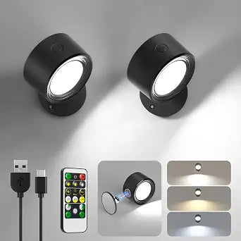 Racokky LED Wall Mounted Lights with Remote, Rechargeable Wall Sconces