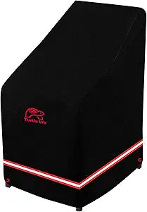 Turtle Life Patio Stackable Chair Cover, Heavy Duty Waterproof Outdoor Furniture Stacking 6-12 Chairs Covers, Anti-Fading Cover for Bar Stool Chair, Black, 30" W x 36" D x 45" H