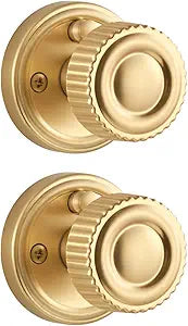 Brushed Gold Privacy Door knobs, Bedroom Bathroom Gold Door Knob, Interior Light Gold Door Handle, Aluminium Alloy Knob, 2 Pack