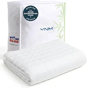 YnM Cooling Weighted Blanket for Adults, 10lbs Heavy Bed Throw for One Person of 90lbs, Perfect for Hot Sleepers or Warm Climates with Rayon/Glass Beads(48x72 Inches,Twin/Full Bed, White)