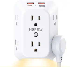 Outlet Extender, PD30W, 1050J, 6AC&2A2C, ETL, Outlet with Night Light