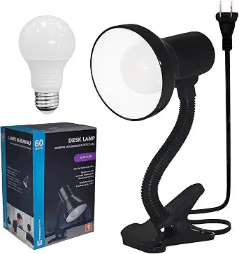 Xtricity LED Clip on Desk Lamp with 360 Flexible Gooseneck (Black Finish)