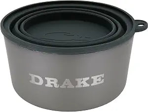 DRAKE WATERFOWL Team Gun Dog Insulated Stainless Steel Non-Slip Dog Bowl with Multi-Use Collapsible Silicone Lid - 7 Cup Capacity, Crocodile