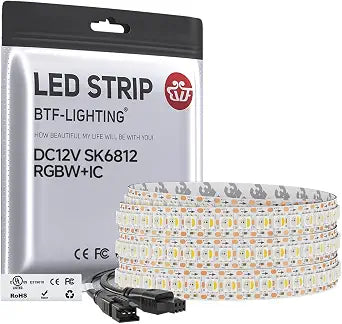 BTF-LIGHTING RGB+Natural White SK6812 LED Strip 3.28FT 144LED IP30 DC12V