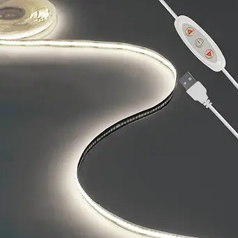 5V USB 6.56ft LED Light Strip, COB LED Strip Lights, High Brightness Tape Lights, Day White 5000K LED Strip Lights for TV,Cabinet, Kitchen,Living Room and Shelving