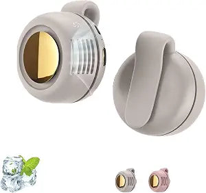 Portable Silent Bladeless Clip On Fan, Mini Fan With Clip, Rechargeable Personal Held Fans, Adjustable 3-Speed Suspended Waist Fans for Outdoor,Camping,Travel,Office (White)