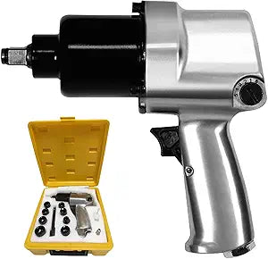 Vanwoke 1000 N.m High Torque 1/2-Inch-Drive Air Impact Wrench With 5-Mode Speed 6000Rpm Twin Hammer Impact Wrench Kit Heavy-Duty All-Metal Build With 9 Pcs Impact Sockets And Portable Cases