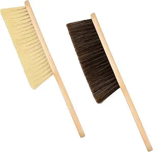 Wooden Bench Brush with Soft Bristles 2 Pack Wide Table & Counter Dusting Brush for Cleaning Crumbs, Lint, Clothing, Furniture, Kitchen Surfaces & Workbenche