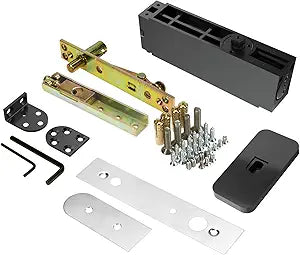 Self Closing Concealed Door Pivot Hinges Heavy-Duty Spring Hydraulic 360 Degree Rotation Stainless Steel Invisible Wooden Secret Hidden Door Hinge System Adjustable Speed Door Weighs 220 Lbs