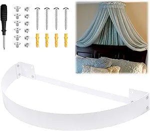 Sintuff 27 Inch DIY Canopy Frame Kit for Rod Pocket Curtains Metal Bed Curtain Kit for Twin to King Size Bed with Instruction Manual Drapery, Panels Not Included