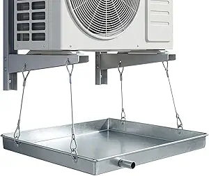 Air Conditioner Drip Pan - AC Drain Pan for Window AC Units & Portable Air Conditioners - Mini Split Outdoor Condenser Water Catcher Tray - 15.7 x 15.7 inches Galvanized Iron Drain Tray