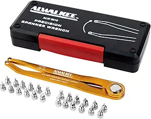 24-Piece Adjustable Pin Spanner Wrench Set, Precision Spanner Wrench with Metric&Pins,Heavy Duty Hook C Spanner Wrench for Hydraulic Cylinder,180 Pivot for Bearings,Coilover& Locknut,6-200mm