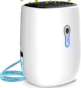 Dehumidifiers for Home 27oz(800ml) Small Auto Shut off Dehumidifiers with Drain Hose,Portable Ultra Quiet Mini Dehumidifier Effective for Bathroom, Basement, Garage, RV, Gun Safe, Closet