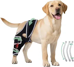 Dog Knee Brace for Torn ACL Hind Leg, Adjustable Four-Legged Universal Dog Knee Brace for Arthritis, Patellar Luxation, Hip Dysplasia, Relieve Joint Pain and Ligament Damage,L