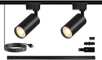 LED Track Lighting Kit 4000K 20W 2PCS Black H Type Plug in
