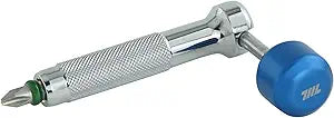 711L Lollipop Bit Driver - Pocket EDC Screwdriver with Retractable Lever for Extra Torque - Interchangeable 1/4" Hex Bit Driver (Stainless Steel Blue)