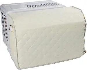 Winter Cover Inside Unit for U-shaped Air Conditioner, Window Air Conditioner Insulation Cover, Fit for Midea Danby Frigidaire U shaped Item (light yellow, 20" W x 7.8"D x 13" H)