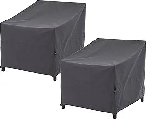 WJ-X3 Outdoor Chair Covers, Rip Stop, Heavy Duty, Waterproof Patio Chair Cover, 36W x 40D x 36H, Gray, 2-Pack