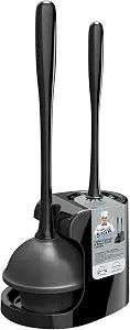 MR.SIGA Toilet Plunger and Bowl Brush Combo for Bathroom Cleaning, Black